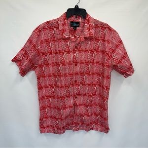 Steve Harvey Button Up Adult Xl Mens Multicolor Short Sleeve 100% Cotton Shirt.